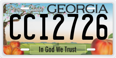 GA license plate CCI2726