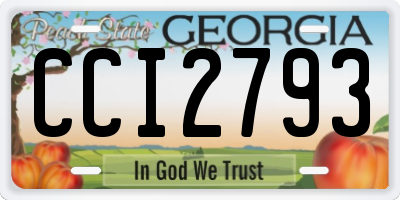GA license plate CCI2793