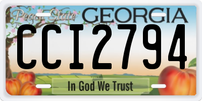 GA license plate CCI2794