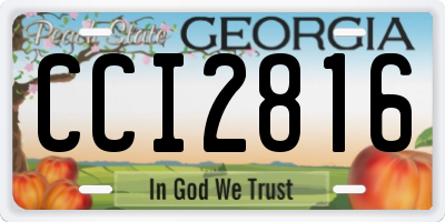 GA license plate CCI2816