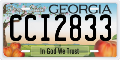 GA license plate CCI2833