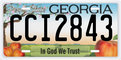 GA license plate CCI2843