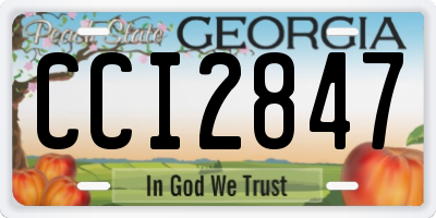 GA license plate CCI2847