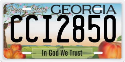 GA license plate CCI2850