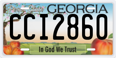 GA license plate CCI2860