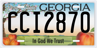 GA license plate CCI2870