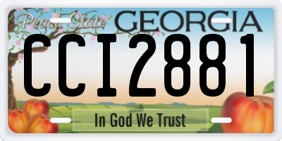GA license plate CCI2881