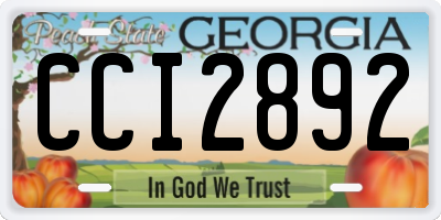 GA license plate CCI2892