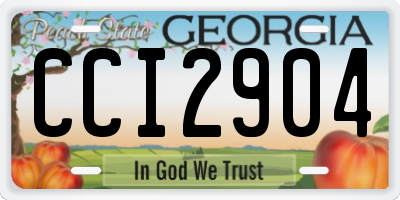 GA license plate CCI2904
