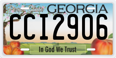 GA license plate CCI2906