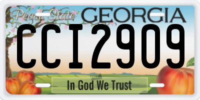 GA license plate CCI2909