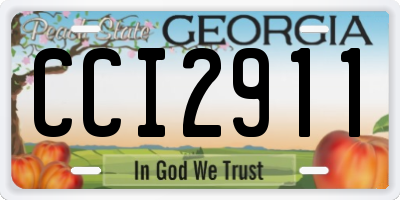 GA license plate CCI2911