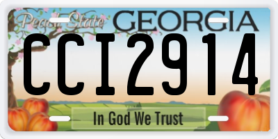 GA license plate CCI2914
