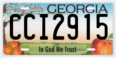 GA license plate CCI2915