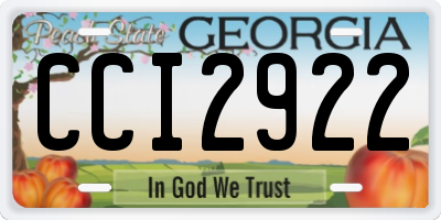 GA license plate CCI2922