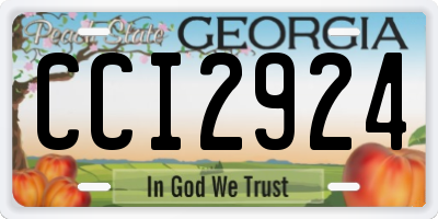 GA license plate CCI2924
