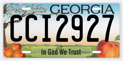 GA license plate CCI2927