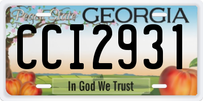 GA license plate CCI2931