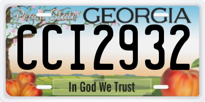 GA license plate CCI2932