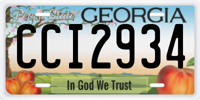 GA license plate CCI2934