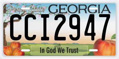 GA license plate CCI2947