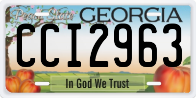 GA license plate CCI2963