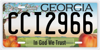 GA license plate CCI2966