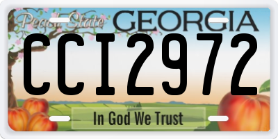 GA license plate CCI2972