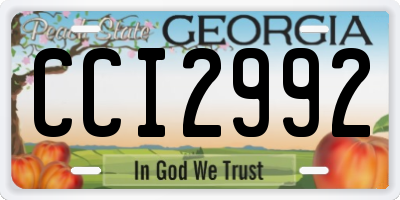 GA license plate CCI2992
