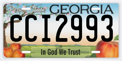 GA license plate CCI2993