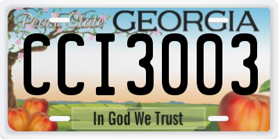 GA license plate CCI3003
