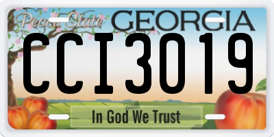 GA license plate CCI3019