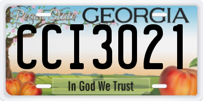 GA license plate CCI3021