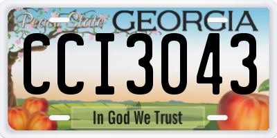 GA license plate CCI3043