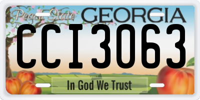 GA license plate CCI3063