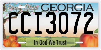GA license plate CCI3072