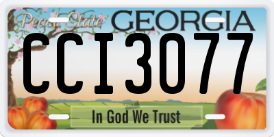 GA license plate CCI3077
