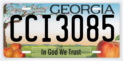 GA license plate CCI3085