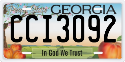 GA license plate CCI3092