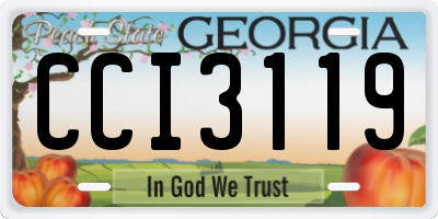 GA license plate CCI3119