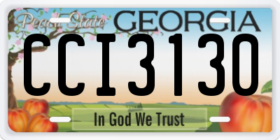 GA license plate CCI3130