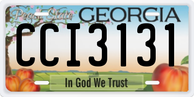 GA license plate CCI3131