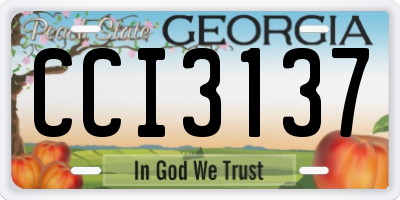 GA license plate CCI3137