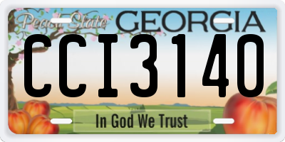 GA license plate CCI3140