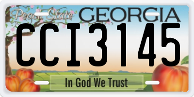 GA license plate CCI3145