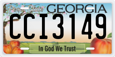 GA license plate CCI3149