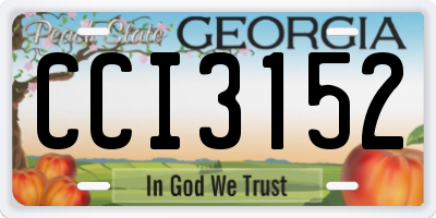 GA license plate CCI3152