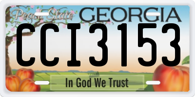GA license plate CCI3153
