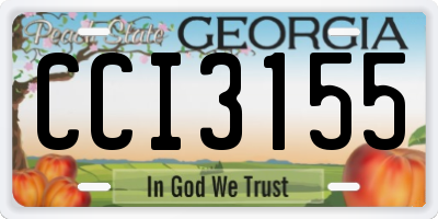 GA license plate CCI3155