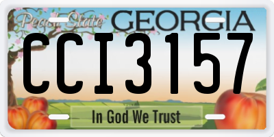 GA license plate CCI3157